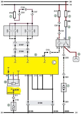 Схема электрооборудования Дэу Ланос