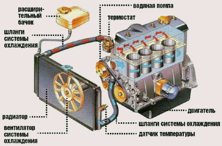 Схема системы охлаждения двигателя Киа Соренто
